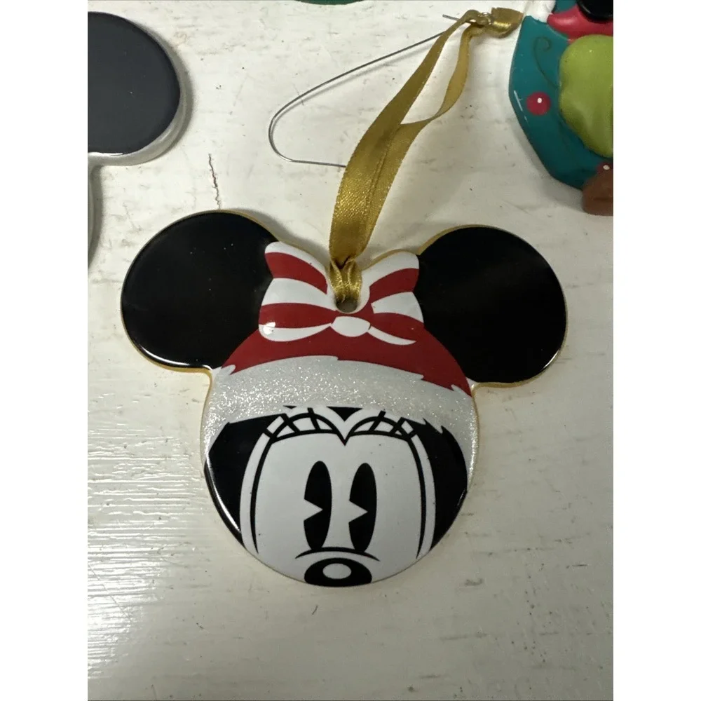 Lot Of 6 Ornaments Disney Mickey Minnie Mouse Ears‎  Christmas + Dalmatians
